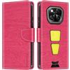 Shantime Custodia Portafoglio in Pelle Compatibile con Doogee V Max Play Pro, Cover Colorata Flip con Portacarte, Chiusura Magnetica Protettiva(Rosso Rosa)