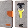 Shantime Custodia Portafoglio Flip in Tessuto Oxford Compatibile con Ulefone Armor 34 Pro, Cover Protettiva Magnetica con Slot Carte e Supporto(Grigio)