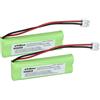vhbw 2x NiMH batteria 500mAh (2.4V) per telefono fisso cordless Medion Life S63085, Life S63112 sostituisce VT50AAAALH2BMJZ, GP1010, GPHC05RN01.