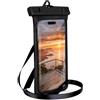 ONEFLOW Borsa da spiaggia per Samsung Galaxy Z Fold 6 impermeabile con touch e fotocamera finestra, custodia subacquea per viaggi, nuoto con cinturino e cinturino per tracolla, colore: nero