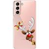 Mixroom - Cover Custodia Case In TPU Silicone Morbida Sfondo Trasparente Per Samsung Galaxy S21 Fantasia Renna Con Fiocco 641