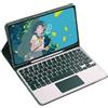 Generic YSJX Custodia con supporto in pelle PU+TPU, cover con tastiera touchpad staccabile compatibile con Samsung Galaxy Tab S6 Lite 10.4 pollici 2024(Dark Green+Keyboard)
