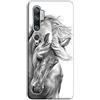 Mixroom - Cover Custodia Case In TPU Silicone Morbida Per Xiaomi Mi Note 10 Fantasia Cavallo Bianco E Nero M597