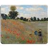 dealzEpic - Tappetino per mouse artistico - Tappetino per mouse in gomma naturale con famosa pittura artistica di campo di papaveri di Claude Monet - bordi cuciti - 24,1 x 20,1 cm