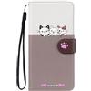 Butnyeoe Cover per Samsung Galaxy S24 Libro,Samsung S24 Gatti Custodia,PU Pelle Protettiva Portafoglio Flip Case con Slot per Schede e Magnetica Supporto,Beige+Caffè