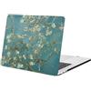 FFBOFFC Custodia Compatibile per MacBook 12 Pollici con Retina Display 2015 2016 2017 Rilascio A1534 A1931Chip M1, Plastica Case Rigida Protettiva Cover per Mac Air/Pro 12, Fiore prugno verde