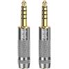 GEEKRIA Adattatore cuffie bilanciato da 4,4 mm maschio a (1/8'') 3,5 mm/2,5 mm femmina, connettore audio di conversione in lega di alluminio, placcato oro (2 pezzi)