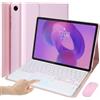EHLCYS Custodia Con Tastiera Per Lenovo Idea Tab 11 Pollici 2025 (TB-336ZU/TB-336FU), Tastiera Con Trackpad Intelligente Staccabile Retroilluminazione 7 Colori Cover Ultrasottile Con Mouse,Rosa