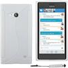 ebestStar - Cover Compatibile con Nokia Lumia 735 730 Dual Custodia Protezione S-Line Design Silicone Gel TPU Morbida e Sottile + Mini Penna, Bianco [Apparecchio: 134.7 x 68.5 x 8.9mm, 4.7'']