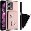 Kainevy Cover per Redmi Note 12 Pro Plus 5G con Porta Carte per Donne, Antiurto Nera Custodia per Xiaomi Redmi Note 12 Pro Plus 5G Cover Pelle Resistente Portafoglio con Anello Supporto (Rosa)