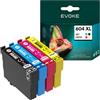 EVOKE 604 XL Inchiostro compatibile con Epson XP-2200 XP-2205 XP-3200 XP-3205 XP-4200 XP-4205 (kit CMYK) 3010 pagine 38 ml
