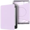 WUUAIR Custodia magnetica staccabile girevole a 360° con supporto e accensione e spegnimento automatico per Paperwhite 11a generazione da 6 (versione 2021), cover posteriore trasparente, viola