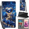 PHINIENLAND Cover per Xiaomi Redmi Note 10 4G custodia portafoglio Cuore | 3 scomparti carte, 1 tasca banconote, Chiusura magnetica, Supporto, Pelle PU flip cover per Redmi Note 10 4G