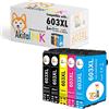 NONSOLOINFORMATICA AkitaINK 603XL Multipack 5 Cartucce Compatibili per Epson 603 XL per Expression Home XP-2100 XP-2105 XP-3100 XP-4100 Workforce WF-2810 WF-2830 WF-2850 (2 nero, 1 ciano, 1 magenta, 1 giallo)