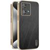 Yarxiawin Cover per Motorola Moto Edge 40 Neo Pelle, Filo Dorato Texture Custodia Silicone Sottile Leggera Elegante Antiurto Nero Case Anti-Impronta (Nero)