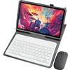 HLTOOP Custodia per tastiera per Lenovo Tab Plus 11,5 pollici 2024 (TB351FU), custodia in pelle PU con tastiera wireless magnetica staccabile, mouse per tablet, bianco