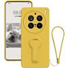 Wousunly Compatibile con Cover ViVO X200 Pro Silicone con Cordino Antiurto, Custodia ViVO X200 Pro Sottile con Supporto Protezione Case (giallo)