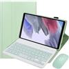 TSATAULE Custodia con Tastiera per Samsung Galaxy Tab A7 Lite 8.7 Pollici 2021 SM-T220/T225/T227, Tastiera Bluetooth Staccabile, Portapenne, Mouse per Tablet,Verde