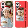 Yoedge Custom Cover Personalizzata Custodia per iPhone 16 6,1 con Foto Testi Disegni, Morbido TPU Silicone Personalizza Case con Immagine, Antiurto Personalizzabili Case per iPhone 16, Rosso
