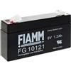 Fiamm Batteria Serie FG 6V Alimentazione di emergenza UPS Collegamento Faston 187 piatta di 4,8 mm (FG10121 Amperaggio 1,2 (Ah))