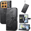 JIUNINE Cover a Libro per Motorola Moto G15 / G15 Power / G17, Nero