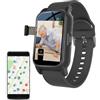 VCYEX Orologio Smart con Rilevamento di Caduta-Bracciale Allarme Persona Age,Braccialetto di Posizionamento GPS,Orologio Collegato IP67 con Video, Voce E Messaggio SOS, Georeperage