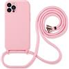 Hadwii Custodia con Cordino per iPhone 13 Pro Max, Cover con Regolabile Collana, Morbido Silicone Case con Laccio Tracolla [Antiurto] [AntiGraffio] Custodia per iPhone 13 Pro Max, Rosa