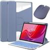 HLTOOP Custodia con Tastiera per Lenovo Tab M11 11 Pollici 2024 TB330XU/TB330FU, Custodia Ruotabile A 360°, Tastiera Bluetooth Rimovibile Con Mouse,Puple