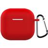 KNOXS Custodia per AirPods 4, Cover Protettiva in Morbido Finitura opaca Silicone Antiurto con Moschettone- Compatibile con AirPods 4 (Rosso)