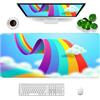 Amrgik Rainbows, tappetino per mouse da donna, grande, misura XXL, 88,9 x 39,9 x 0,3 cm, per scrivania con design personalizzato per laptop, computer e PC (arcobaleni -2)