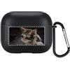 QIHENGPLUS Cover personalizzata a 2 lati Compatibile con Apple AirPods 4, copertina morbida personalizzata con la tua immagine e testo (Nero)