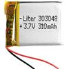 Liter energy battery Batteria 303048 LiPo 3.7V 310mAh 1.147Wh 1S 5C Liter Energy Battery per l'elettronica Ricaricabile Telefono Portatile Smartwatch Orologio GPS - Non adatto per Radiocomando 50x30x3mm (310mAh|303048)