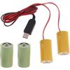 NOLOWY 2in1 D Eliminatori di Batteria Alimentatore USB Sostituire 3V LR20 D Batterie per Orologio Giocattolo Macchina Fotografica Strisce di Natale Luce
