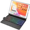 JZCZMCE Custodia con Tastiera per iPad 11° A16 2025 e 10° Generazione 10,9 Pollici 2022, Girevole a 360°, Tastiera Retroilluminata a 7 Colori con Trackpad & Portapenne,Nero