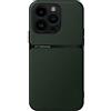 Kepuch Cover per iPhone 16 Pro - Custodia Case Piastra Metallica Incorporata Litchi Grano - Verde
