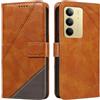 XINNI Cover per Realme C75 4G/Realme 14X 5G Custodia, Cellulare Libro Antiurto Flip Pelle PU/TPU, Portafoglio Flip Magnetica Case, Marrone