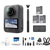 DJI Osmo 360 Combo Adventure con accessori, fotocamera 360 con immagini a 360° da 1 pollice, 3 batterie, video a 360° nativi in 8K, per sport, vlog (Spina + Set di pulizia + Cycling set +SD Card)
