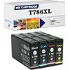 PUCIO Sostituzione della Cartuccia Inchiostro Compatibile 786 786XL T786XL Adatto per EPSON WF-4630 WF-4640 WF-5110 WF-5190 WF-5620 WF-5690 Stampante 1set