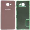 Phonmatic Vetro posteriore Coperchio batteria di ricambio per Samsung Galaxy A5 2016 SM-A510 con adesivo e logo (rosa)