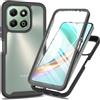 RonRun Cover Honor X6b, Antiurto 360 Gradi Full Case con Protezione per Schermo Incorporata, Trasparente Rugged TPU Bumper Doppia Protettiva Case Nero