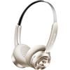 iKF R1 Pop Retro Cuffie Bluetooth Wireless Over Ear Con chiamate chiare ENC, 75 ore di riproduzione, suono HiFi, Connettività con App, modalità trasparenza (Bianco sporco)