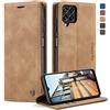 WenBaby CaseMe Cover per Samsung Galaxy M33 5G, Magnetica Cover a Libro con Slot per Schede, Custodia in PU Pelle Portafoglio per Galaxy M33 5G, Marrone