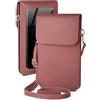 moex Custodia a tracolla per Apple iPhone 11 - Piccola borsa con scomparto per cellulare e finestra di visualizzazione, 2 scomparti aggiuntivi - Borsa a tracolla da donna, rosa lampone