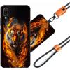 JEZSTHAI Cover Compatibile con Redmi Note 7 Custodia in Silicone TPU Morbido con Cordino/Laccio Tracolla Cellulare,Antiurto AntiGraffio Protettiva Bumper Case con Disegno Motivi,Cover*A07