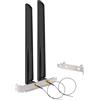 Eightwood Antenna WiFi 6 6E Tri-Band 2,4 GHz 5 GHz 6 GHz + 10 IPEX MHF4 a PR-SMA cavo + staffa slot per computer per scheda di rete wireless M.2 NGFF Intel
