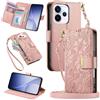 MOJIA Portafoglio Custodia per OPPO Reno 15 Pro 5G / Reno15 Pro 5G, Flip Cover in Pelle con Tracolla a Tracolla, Scomparto a Cerniera e Funzioni Multifunzione. Pink