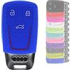 mt key Custodia protettiva in silicone per portachiavi per auto blu scuro compatibile con AUDI A4 A5 A6 A7 TT Q2 Q5 Q7 A8 Q8