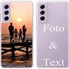 Yoedge Trasparente Cover Personalizzata Custodia per Samsung Galaxy S21 FE 5G 6,41 Personalizzato con Foto Testi Disegni,Personalizza Custodia con Immagine Personalizzabili Case per Samsung S21 FE 5G