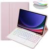 JZCZMCE Custodia con Tastiera per Samsung Galaxy Tab S10 Fe Plus 13,1 Pollici 2025, Tastiera Retroilluminati Wireless Staccabile con Supporto per Matita, Sottile Cover Folio con Mouse Bluetooth,Rosa