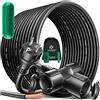 KESSER® Cavo di prolunga da 25 m, con 3 prese Schuko con cappuccio protettivo, per esterni, per interni ed esterni, cavo di distribuzione, 230 V, IP44, cavo di alimentazione da cantiere